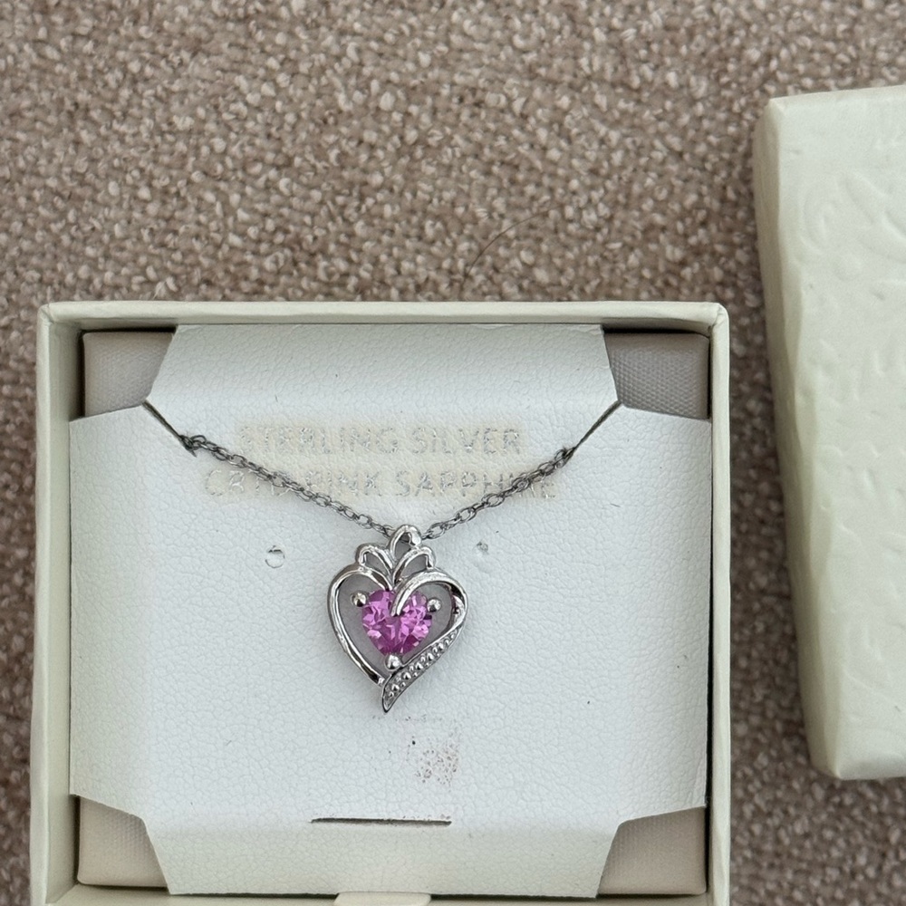 Heart-Shaped Pink Sapphire Necklace